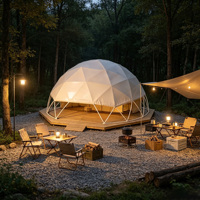 Tente Dôme Géodésique 12x12m en PVC Oxford Quatre Saisons, Grande, à Ouverture Rapide, Une Chambre, 130m² Intérieur, Surface Sphérique Type Lune pour Camping