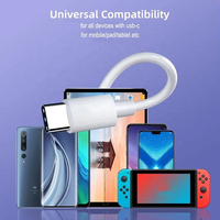 Cable de Carga Rápida Tipo C de Nylon 60W 5A Cable de Alimentación USB para Teléfonos Móviles Cable USB-C a C 3A de 1m para Transferencia Rápida de Datos