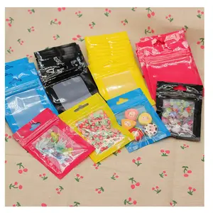 100Pcs/Lot Colorful Plastic Zipper Ziplock Bags Retail Transparent Packaging Pouch Waterproof Resealable Pouches Family