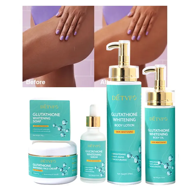 Bleaching cream kojic niacinamide brightening brilliant rejuvenating glutathione whitening skin care set for black women