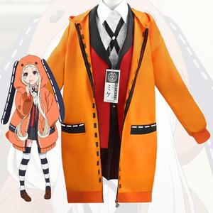 Ecowalson อะนิเมะ Kakegurui Yomoduki <span class=keywords><strong>Runa</strong></span> เสื้อ Hoodie Coat Yumeko Jabami คอสเพลย์ญี่ปุ่นชุดนักเรียนหญิง