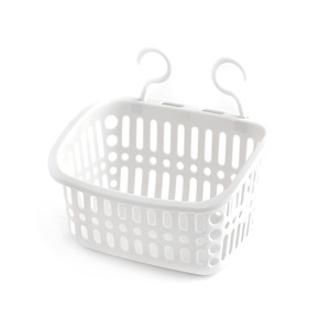 Hanging Storage <b>Basket</b> Bathroom <b>Plastic</b> Rectangle Beige Wall Mounted Shower Organizer - Product Image 5