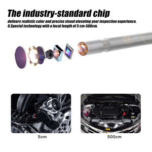 Cámara de endoscopio industrial de inspección de tuberías con pantalla IPS de 3 pulgadas articulada de 360 grados - Product Image 5