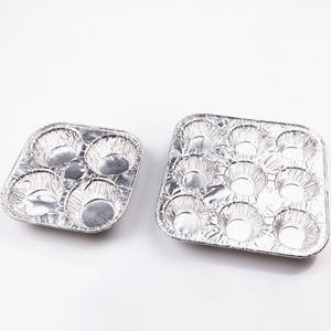 Contenedor de papel de aluminio de 9 compartimentos y 225ml, grado alimenticio, desechable, para hornear, tarta de huevo, Mini moldes para magdalenas y magdalenas - Product Image 3