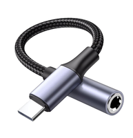 Convertisseur auxiliaire, connecteur audio de type C vers prise jack 3,5 mm avec DAC, corps en métal, câble tressé