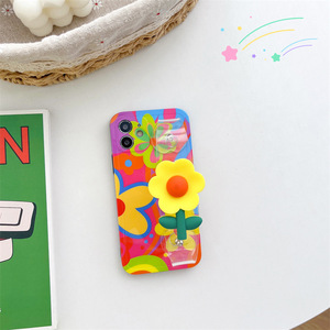 <span class=keywords><strong>Coque</strong></span> de <span class=keywords><strong>téléphone</strong></span> à fleurs colorées personnalisées avec bracelet pour tous les téléphones - Product Image 2