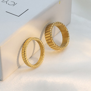 Fashion <b>Rings</b> <b>Titanium</b> Steel Gear <b>Ring</b> Geometric Shape Women's Gift 3.5mm Width Steel Color - Product Image 2