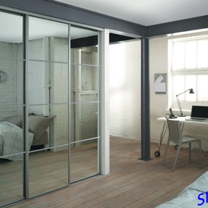 Non Broken Wardrobe Furniture Sliding Door <b>Mirror</b> with CAT I Film Back - Product Image 2