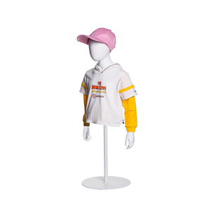 Manichino Torso Maschile Junior NIK-9 Premium per Ragazzi, Espositore Mezzo Busto per Felpe e Magliette con Base Dorata - Product Image 3
