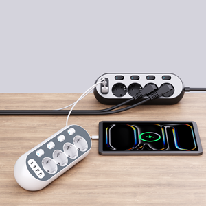 New Style Desk Socket with Switch 4 Outlet EU Standard Power Socket Extension Strip 16A <b>USB</b> Power <b>Plug</b> 2 <b>USB</b> and 2 Type-<b>c</b> - Product Image 5