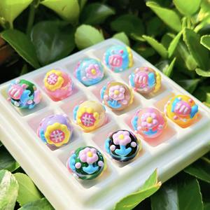 Venta caliente lindo caramelo girasol aceite pesado cuentas pintadas a mano DIY Material accesorios pulsera acrílico cuentas sueltas - Product Image 1