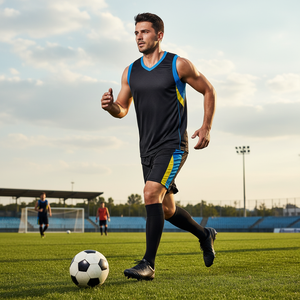 Maillot de football pour homme de haute qualité, logo imprimé OEM, antibactérien, 100% polyester, uniformes de sport toutes saisons - Product Image 3