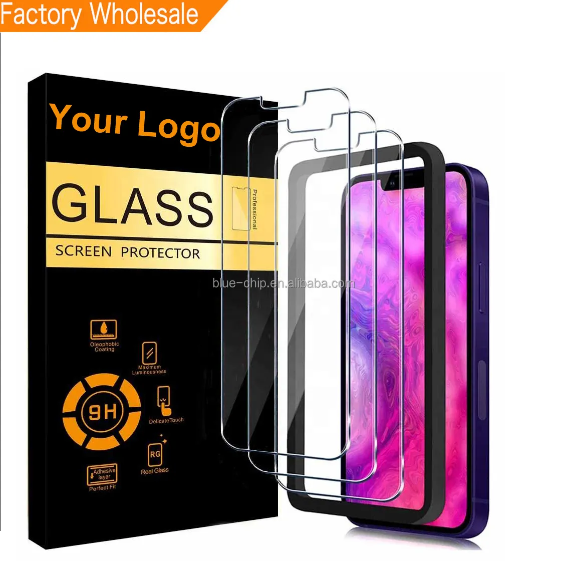 New Arrival High Quality Full Coverage HD Clear High Aluminum Glass 3 Pack Tempered Glass Screen Protector for Iphone 14 Pro Max