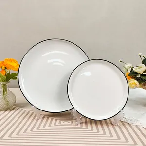 Eco-Friendly Chinese Porcelain Bone China Dinnerware Plates Set Porcelain Dinnerware Set White Porcelain Plate