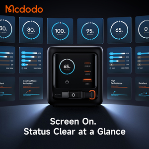 <span class=keywords><strong>Chargeur</strong></span> GaN Mcdodo 139 100W 4-en-1 avec câble rétractable 100cm, contrôle tactile, affichage numérique intelligent, emojis, station de charge USB C - Product Image 4