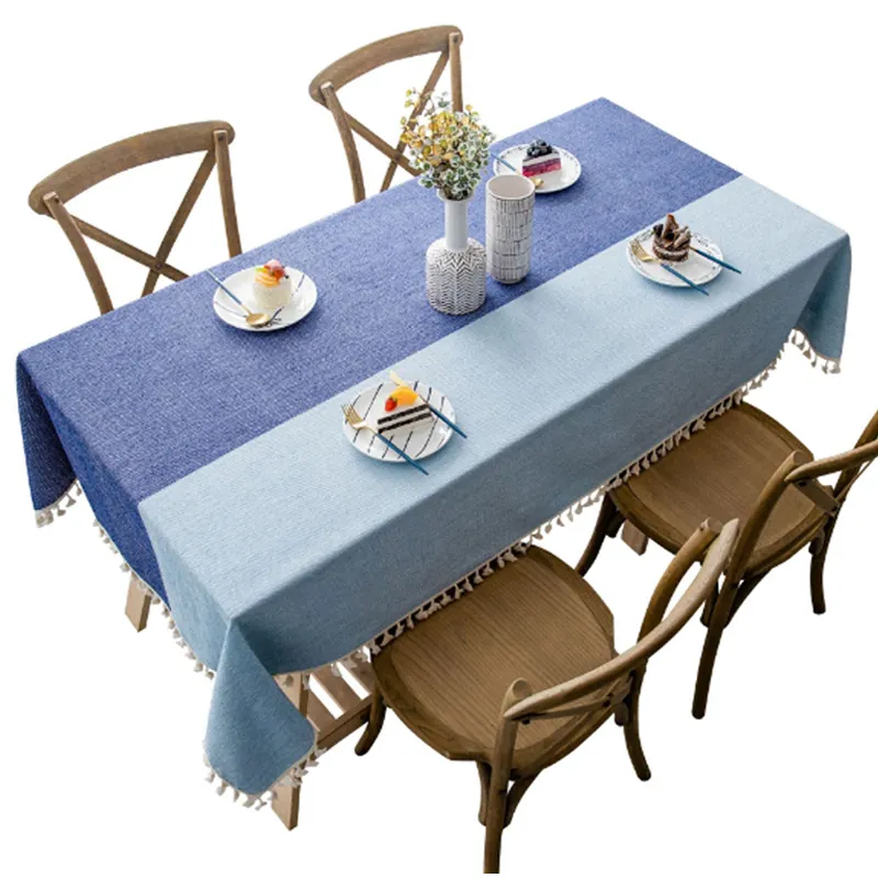 مفرش طاولة قطني مستطيل مزدوج اللون باللون البنفسجي يمكن استخدامه في المطاعم