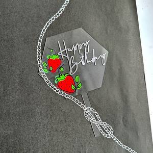 Cross-border ins vent printemps <span class=keywords><strong>série</strong></span> acrylique joyeux anniversaire gâteau insérer carte maman fleur couleur imprimé gâteau plug-in gâteau topper - Product Image 3