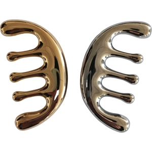 Peine de aleación de zinc para terapia capilar, con dientes redondeados y suaves, para uso doméstico, venta al por mayor del fabricante - Product Image 1