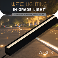 Projecteur encastré au sol WFC haute résistance 4000K blanc naturel DC24V pour jardin, escaliers extérieurs, IP67, télécommande, en fonte