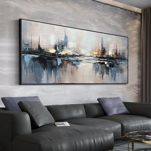 Pintura Decorativa Abstracta Pintada a Mano para Sala de Estar, Arte Mural de Lujo para el Fondo del Sofá, Aldea de la Pintura al Óleo de Dafen - Product Image 4