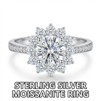 Bague de mariage en argent sterling 925 avec moissanite VVS1, bague de fiançailles en moissanite fine pour femme, bijoux d'anniversaire