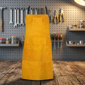 Delantal de Soldadura Amarillo Clásico con Bolsillos, Resistente para Cocinar y Uso Diario - Product Image 3