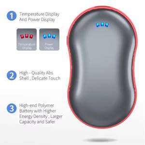 Chauffe-mains <span class=keywords><strong>rechargeable</strong></span> avec batterie externe, puces intelligentes AI, chauffe-mains électriques, chaleur longue durée et sûre, chauffe-poche portable - Product Image 4