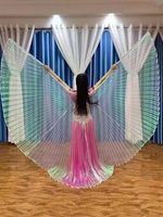 Costume de danse du ventre professionnel transparent avec ailes d'Isis pour Halloween, carnaval et spectacles