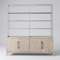 Meuble sur mesure en promotion : Buffet ouvert moderne en bois massif à 4 portes, bibliothèque et armoire pour la maison, le salon, le bureau ou l'école