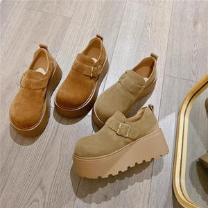 2025 printemps automne rétro unique femmes mocassins en cuir véritable Birkenstocks semelle épaisse bout rond mocassins polyvalents - Product Image 2