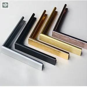 Profil Strip aluminium kustom pabrik Foshan pemrosesan Cnc Trim aluminium untuk kabinet dekorasi bingkai foto