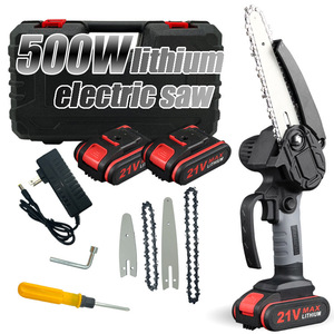 21V Cordless Chain <b>Saw</b> 6-Inch Lithium-Ion Battery Rechargeable Power Tools for Gardening Wood Cutting Chainsaw - Product Image 5