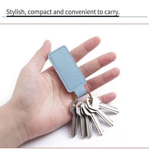 Custom Logo Pu Leather Rectangular Engraving Blanks Keychains With <b>Key</b> <b>Ring</b> for Chain Stamping Diy Crafts Accessories - Product Image 3