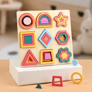 Nuovo Gioco Montessori per Bambini per l'Apprendimento delle Forme Geometriche, Giocattolo Educativo in Legno con Puzzle 3D Creativi - Product Image 6