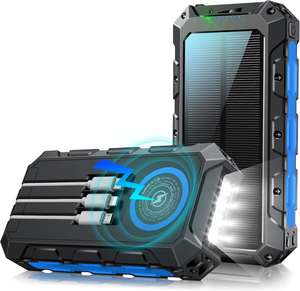 Vente en gros d'usine Banque d'alimentation 20000mAh Étanche Banque d'alimentation <span class=keywords><strong>solaire</strong></span> pour iPhone <span class=keywords><strong>Samsung</strong></span> Xiaomi Charge rapide <span class=keywords><strong>Batterie</strong></span> <span class=keywords><strong>externe</strong></span> - Product Image 1