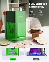Graveur laser double F1 2-en-1, machine à laser fibre ultra HD, prise en charge DXF, graveur portable pour métal et verre, refroidissement à eau haute vitesse