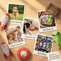 Jouets en peluche pour chiens sur le thème de l'espace, jouets à mâcher pour chiots, jouets pour animaux de compagnie en peluche durables et interactifs, avec sons (astronaute, alien, fusée, OVNI)