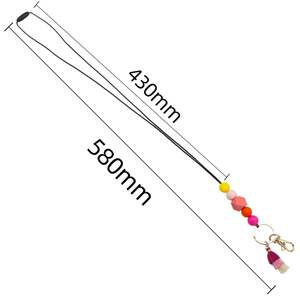 Perle en silicone pendentif porte-clés lanière ID <span class=keywords><strong>Badge</strong></span> <span class=keywords><strong>collier</strong></span> ornements porte-clés titulaire échappée enseignants infirmière employés tentures - Product Image 4