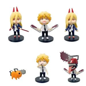 New Arrival Cartoon PVC Chainsaw Man Action Figures 6pcs/set Pava Blood Demon Man Action Figure For Kids Toys