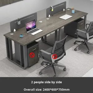 <span class=keywords><strong>Escritorio</strong></span> de Oficina Moderno y Sencillo con Estructura de Acero <span class=keywords><strong>para</strong></span> 4 <span class=keywords><strong>Personas</strong></span>, Combinación de Asientos <span class=keywords><strong>para</strong></span> 1 Persona, Combinación Libre, Uso Comercial, Edificio de Oficinas - Product Image 6