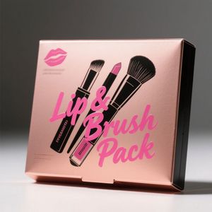 Boîte en papier rectangulaire auto-érectible pour cosmétiques (rouge à lèvres, brillant à lèvres) avec impression couleur personnalisée et logo, écologique, vente en gros - Product Image 2