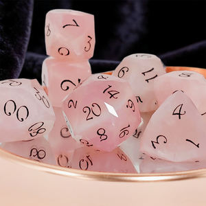 Juego de Dados de Cristal Multifacético Rosa Personalizados DND a <span class=keywords><strong>Precio</strong></span> de Mayoreo, Dados de Piedras Preciosas para Juegos de Rol - Product Image 3