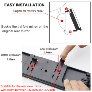 Kích thước dài 15.2 "x3.15" dễ dàng mountable ba ba phần ABS phổ biến phổ quát phù hợp với kính điều chỉnh nội thất Rear View gương - Product Image 5
