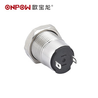 Nouveaux produits ONPOW63 Interrupteur à bouton-poussoir autobloquant en métal à tête ronde haute, corps court de 12 mm