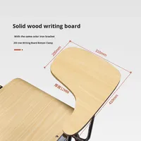 Chaise et table d'école intégrées avec plateau en contreplaqué et pieds en métal pour l'école, le bureau et la salle de classe, avec tableau d'écriture et de formation