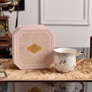 Juego de Tazas de Café y Té de Porcelana Fina de Alta Gama con Relieve de Flores, Estilo Real Inglés, Resistente al Calor, para Regalo - Product Image 2