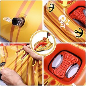 Inflatable <b>Pirate</b> <b>Ship</b> Float For Kids With Water Spray Pool <b>Toy</b> 111x105x76cm Outdoor Play - Product Image 5