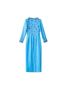 A11777 Abito Blu Navy Aderente con Perline per Donna, Alta Qualità, Casual per Feste e Industria Pesante, Minimalista Blu Navy - Product Image 2