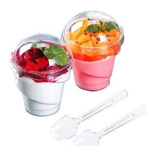 Mini taza de postre personalizada transparente de 140Ml/4,7 oz con tapa, taza de pastel de plástico PS, taza de parfait de plástico de alta calidad para pudín de pastel de <span class=keywords><strong>Mousse</strong></span> - Product Image 3