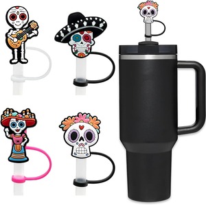 Adorno de paja para Stanley Cup Cubierta de paja mexicana Compatible con Stanley/Yeti 10mm Puntas protectoras de paja a prueba de polvo - Product Image 1